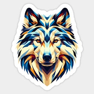 Abstract Geometric Wolf - Color Design Sticker